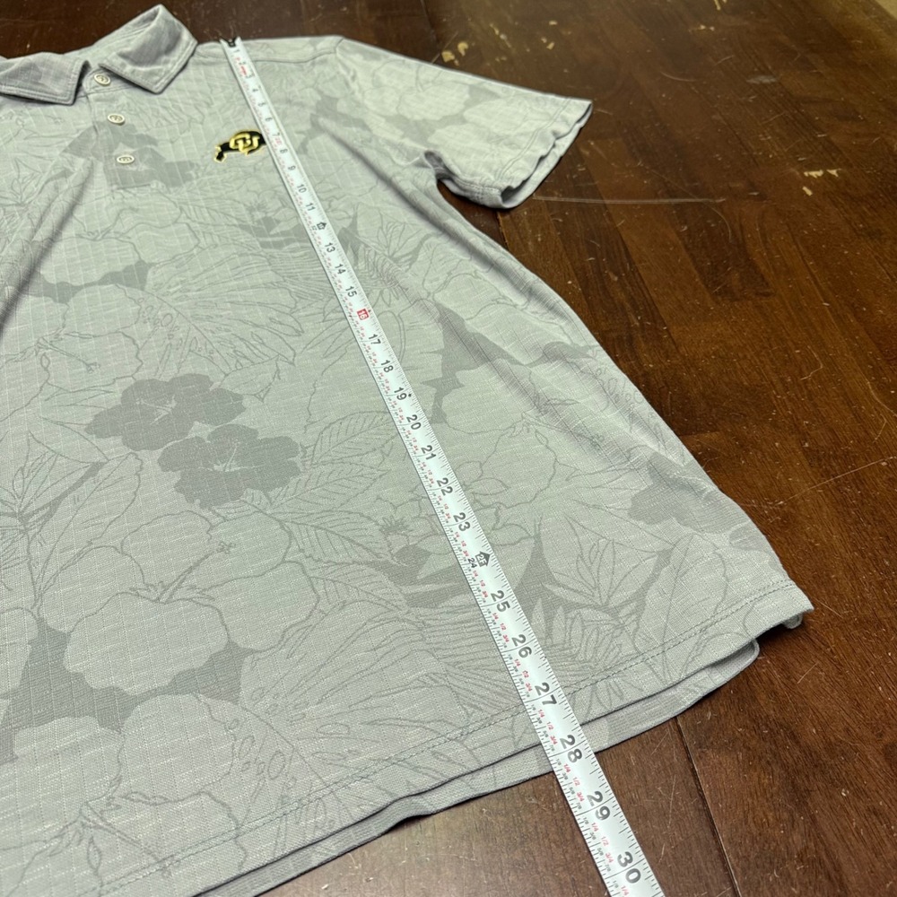 Tommy Bahama Colorado Buffaloes Polo Shirt Mens M Gray Floral Tencel Blend NCAA - Picture 5 of 8